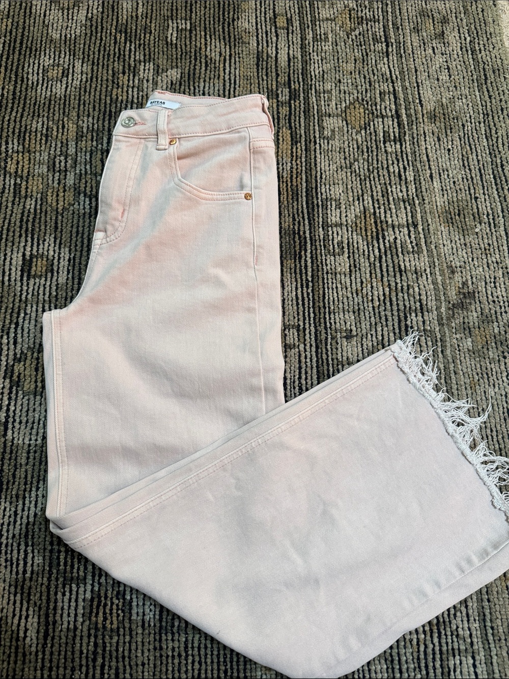 High-Rise Wide Leg Jeans in Blush Pink